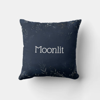Personalized Moon and Leaves Throw Pillow