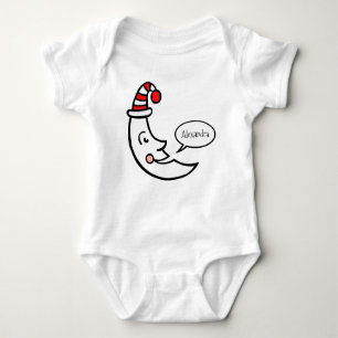 Personalized Moon Face and Stars Baby Bodysuit