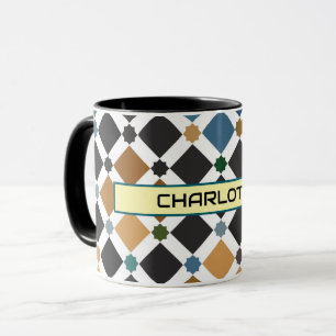 Personalized Moroccan Zellige Pattern Mug – Custom
