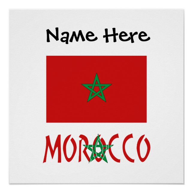 Personalized Morocco Flag  Poster (Front)