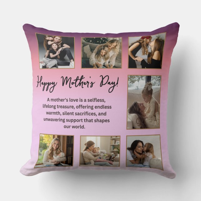Personalized Mother’s Day Photo Collage  Cushion (Front)