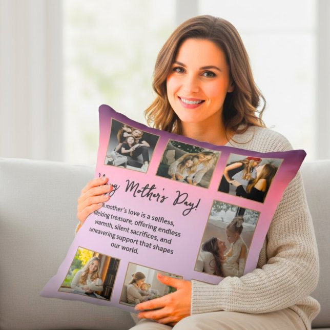 Personalized Mother’s Day Photo Collage  Cushion (Creator Uploaded)