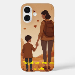 Personalized Mother & Son Illustration iPhone 16 Case