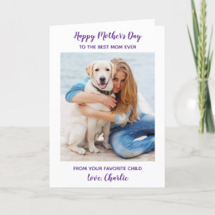  Personalized Mother's Day Dog Mom Pet Photo  Holiday Card