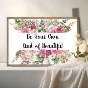 Personalized Motivational Quote Pink Floral  Poster
