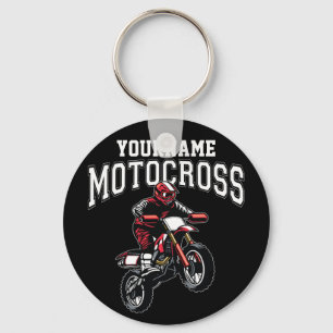 Personalized Motocross Dirt Bike Rider Racing  Key Ring