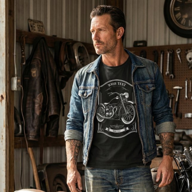 Personalized Motorcycle Biker Gift T-Shirt (Creator Uploaded)