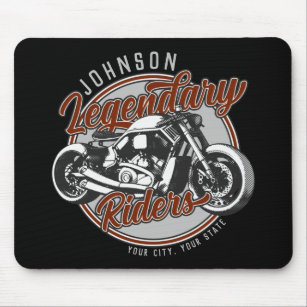 Personalized Motorcycle Legendary Rider Biker NAME Mouse Pad
