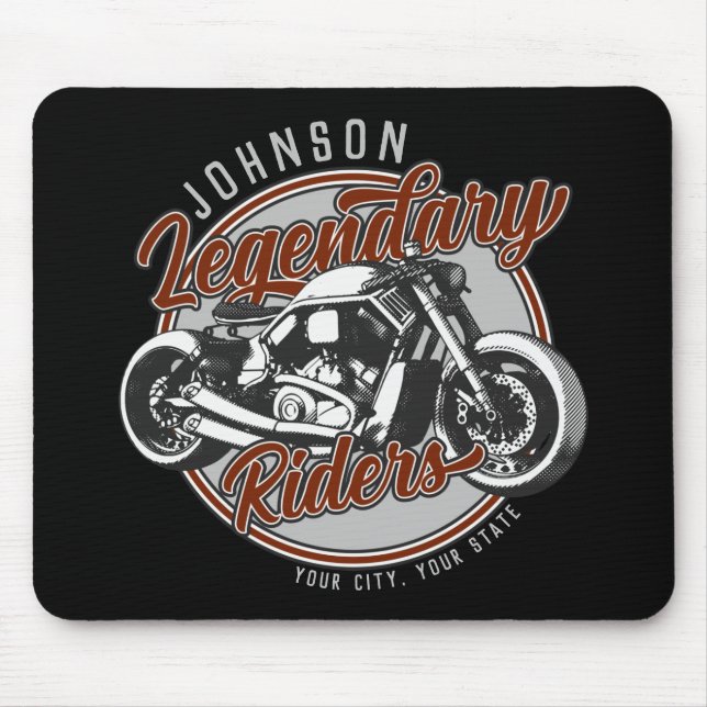 Personalized Motorcycle Legendary Rider Biker NAME Mouse Pad (Front)