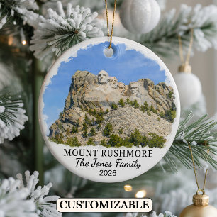 Personalized Mount Rushmore Ornament, South Dakota Ceramic Ornament