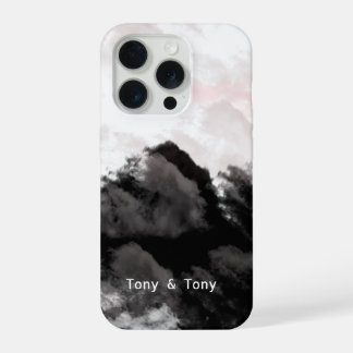 Personalized Mountain Landscape I Black and White iPhone 15 Pro Case