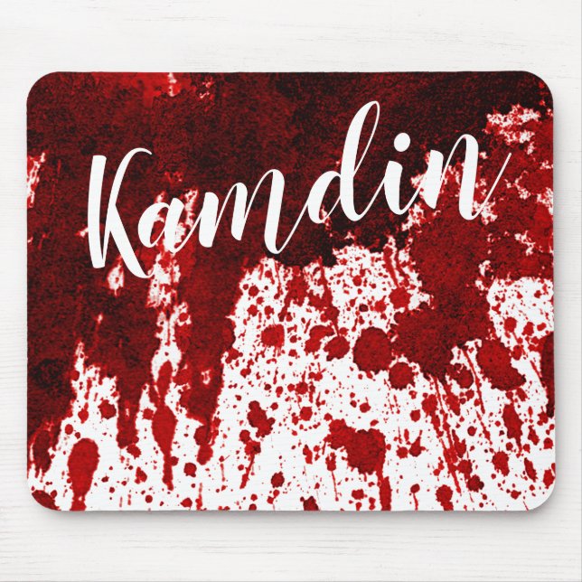 Personalized Mouse Pad Blood Splatter Vampire Goth (Front)