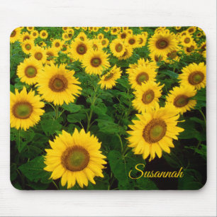 Personalized Mouse Pad with Sunflowers