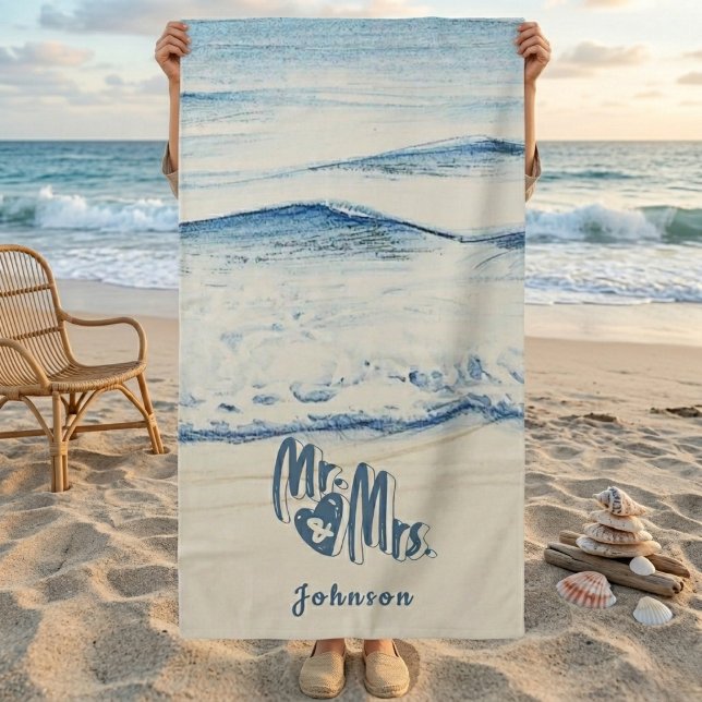 Personalized Mr. and Mrs. Beach Towel  (Personalized Mr. and Mrs. Beach Towel)