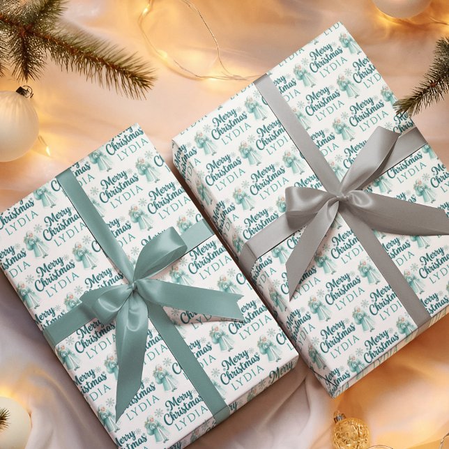 Personalized Mrs. Claus Wrapping Paper Sheets (Celebrate someone special with these personalized cute Mrs. Claus wrapping paper sheets! )
