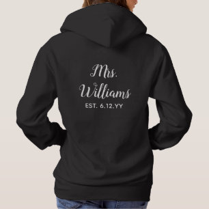 Personalized Mrs Est Date Honeymoon Gift for Bride Hoodie