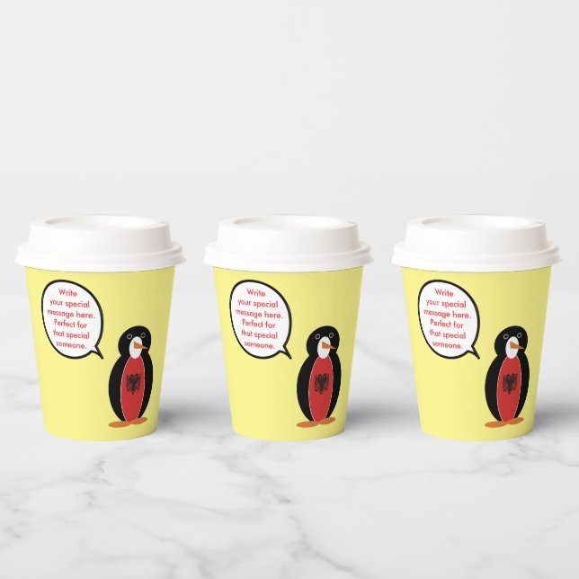 Personalized Ms. Penguin Armenia Party Paper Cups (Multi)