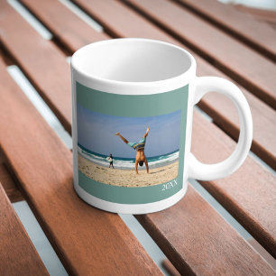 Personalized mug with photo, text and year
