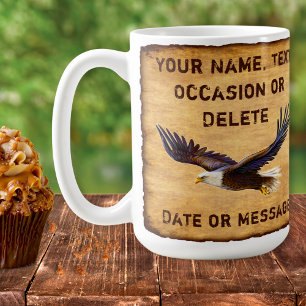 Personalized Mugs for Dad, Husband. Eagle Gifts