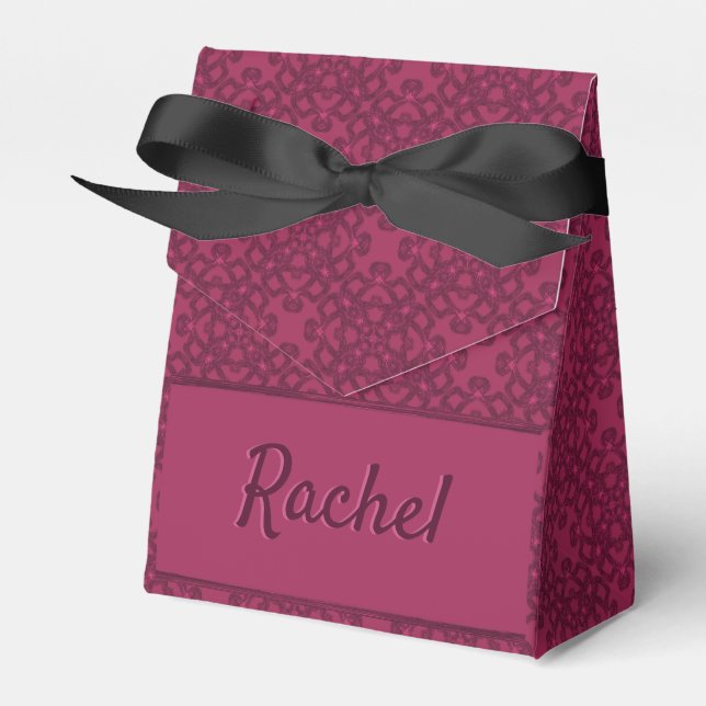 Personalized mulberry pattern favour box (Front Side)