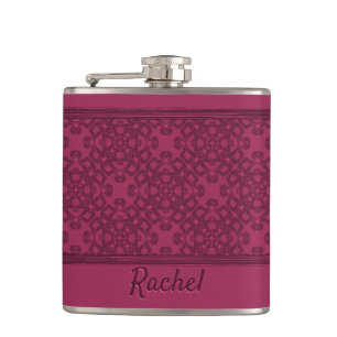 Personalized mulberry pattern hip flask
