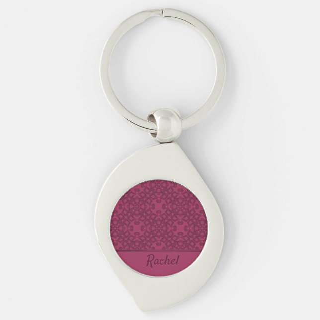 Personalized mulberry pattern key ring (Front)