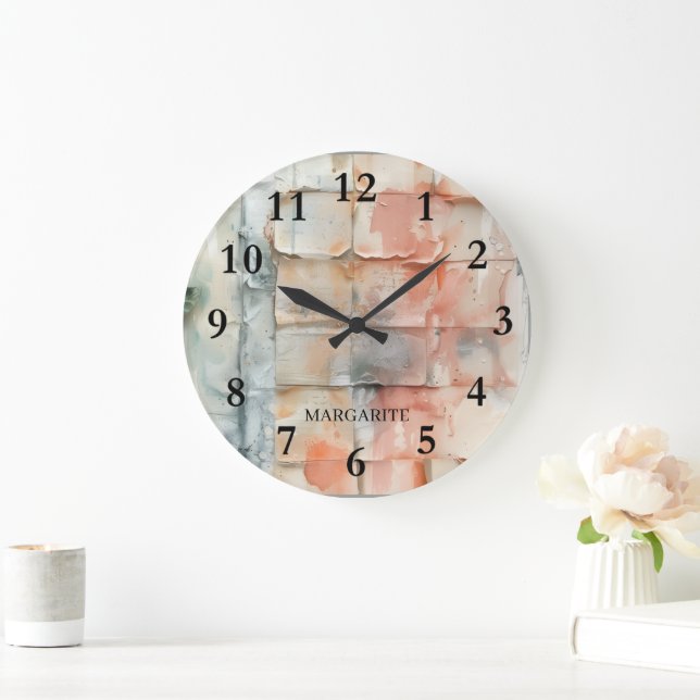 Personalized Multicolor Paint Chips Wall Large Clock (Home)