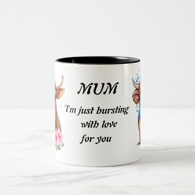Personalized Mum Highland Cow Coffee Mug (Center)