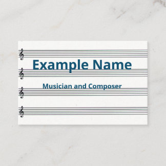 Personalized "Music Manuscript Paper" (UK/Euro) Business Card
