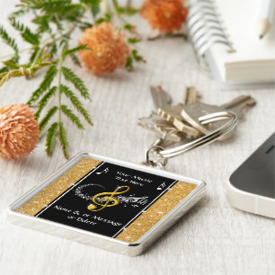 Personalized Music Related Gifts for Her, Music Key Ring