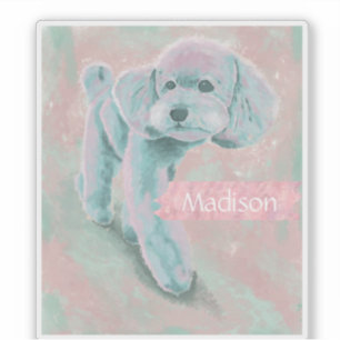 Personalized Muted Pastel Poodle Illustration