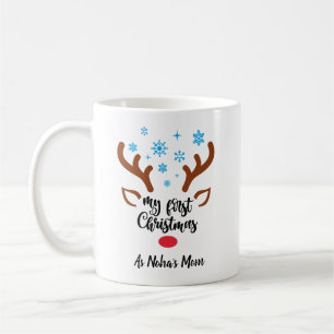 Personalized My First Christmas reindeer Baby  Coffee Mug