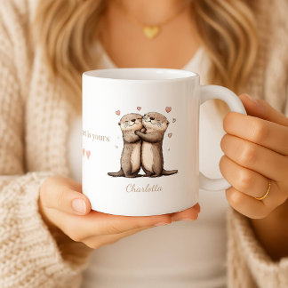 Personalized My Heart Is Yours Otter Mug