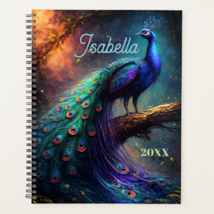 Personalized Mystical Beautiful Peacock in Forest Planner
