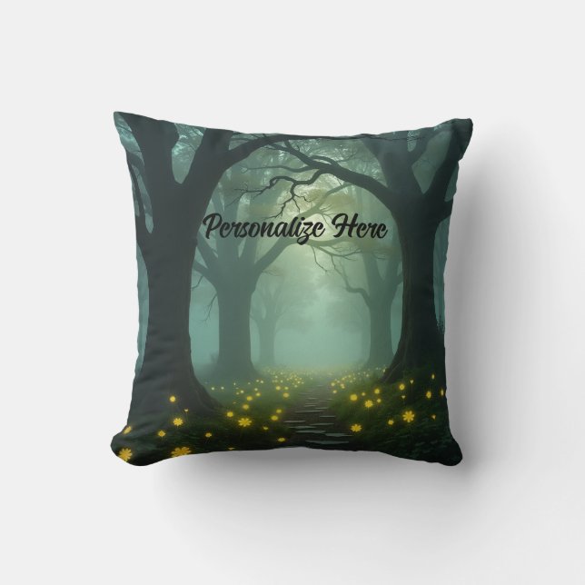 Personalized Mystical Forrest Walk Cushion (Front)