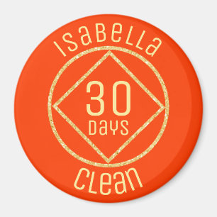 Personalized NA Narcotics Anonymous 30 days clean Magnet