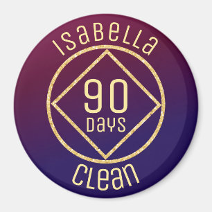 Personalized NA Narcotics Anonymous clean time Magnet
