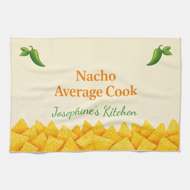 Personalized Nacho Average Cook Funny Tea Towel  (Horizontal)