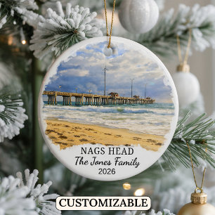 Personalized Nags Head Ornament, North Carolina Ceramic Ornament