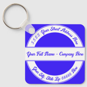 Personalized Name Address Font Colors Keychain