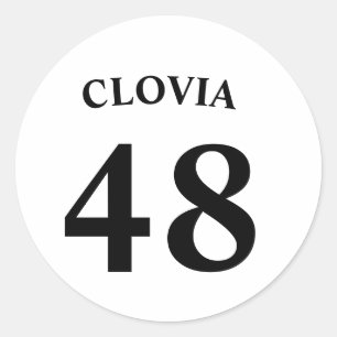 Personalized name and Jersey number Classic Round Sticker