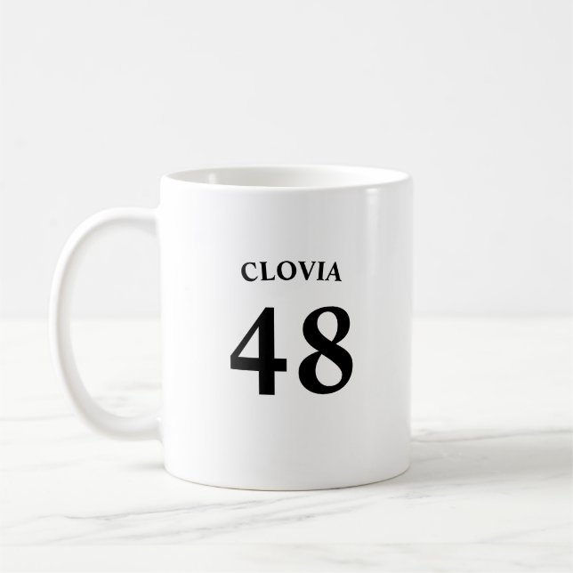 Personalized name and Jersey number  Coffee Mug (Left)