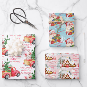 Personalized name and message Christmas custom Wrapping Paper Sheet