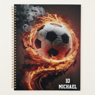 Personalized Name And Number Soccer Ball Football  Planner