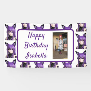 Personalized Name and Photo Anime Birthday Banner