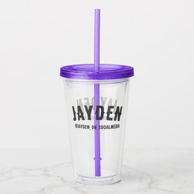 Personalized - Name and Social Media  Acrylic Tumbler (Front)