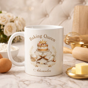 Personalized Name Baking Queen Coffee Mug