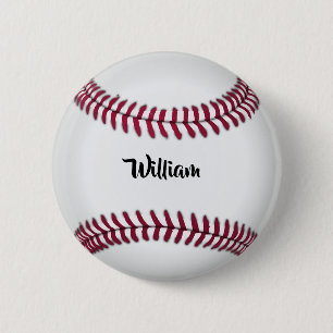 Personalized Name Baseball 6 Cm Round Badge