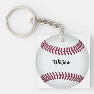 Personalized Name Baseball Key Ring