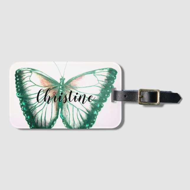 Personalized Name Beautiful butterfly Luggage Tag (Front Horizontal)